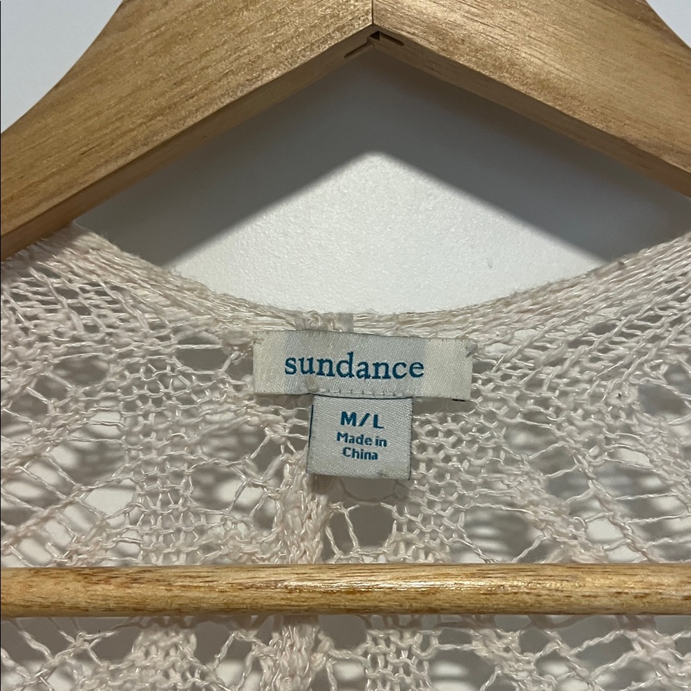 Sundance Cream Open Knit Crochet Sweater - Picture 5 of 6